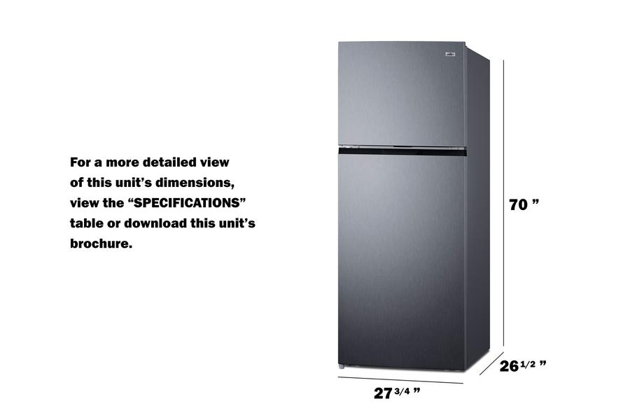 Summit FF161PLLHD 28" Wide Top Mount Refrigerator-Freezer