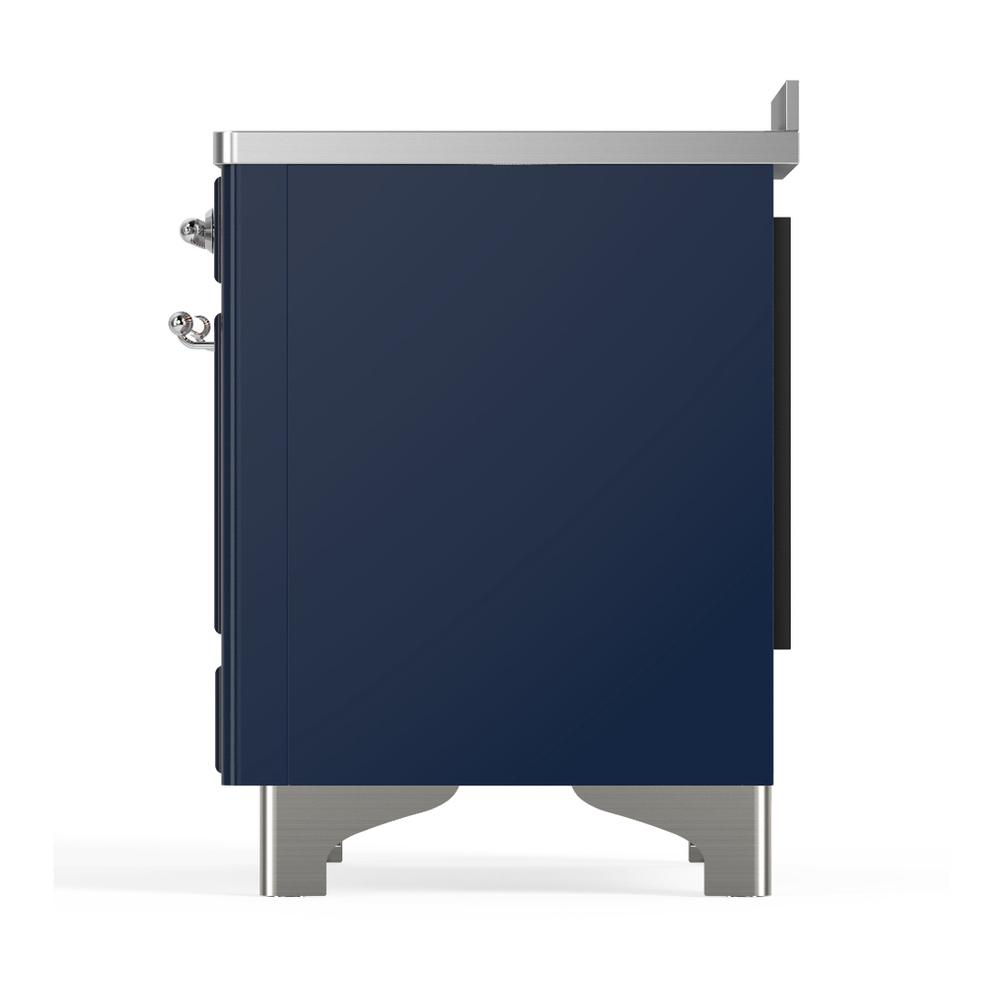 Ilve UMIB48NR3MBC Ilve Umib48Nr3Mbc Majestic Iii 48 Inch Induction Range With 6 Elements, 5.02 Cu. Ft. Total Oven Capacity (Triple Glass Door, Midnight Blue, Chrome)