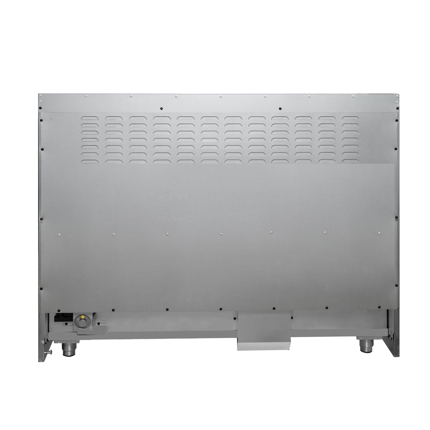 Forno FFSGS615648BLK Galiano 48-Inch Dual Fuel Range Black & Antique Brass Design With 8 Sealed Burners 107,000 Btu, 6.58 Cu. Ft. Double Ovens & Griddle