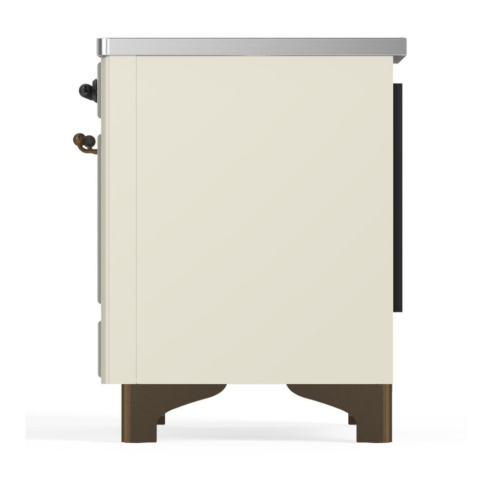 Ilve UMDIB40NR3AWB Ilve Umdib40Nr3Awb Majestic Iii 40 Inch Induction Range With 6 Elements, 3.82 Cu. Ft. Total Oven Capacity (Triple Glass Door, Antique White, Burnished)