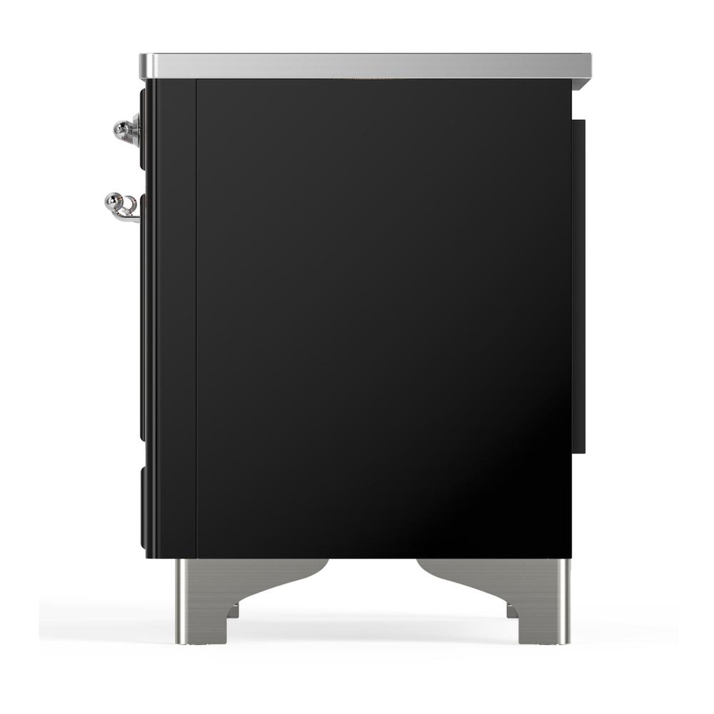 Ilve UMIB36NR3BKC Ilve Umib36Nr3Bkc Majestic Iii 36 Inch Induction Range With 6 Elements, 3.5 Cu. Ft. Total Oven Capacity (Triple Glass Door, Glossy Black, Chrome)