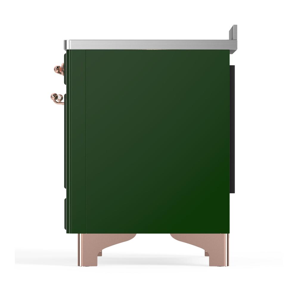 Ilve UMIB48NR3EGP Ilve Umib48Nr3Egp Majestic Iii 48 Inch Induction Range With 6 Elements, 5.02 Cu. Ft. Total Oven Capacity (Triple Glass Door, Emerald Green, Copper)