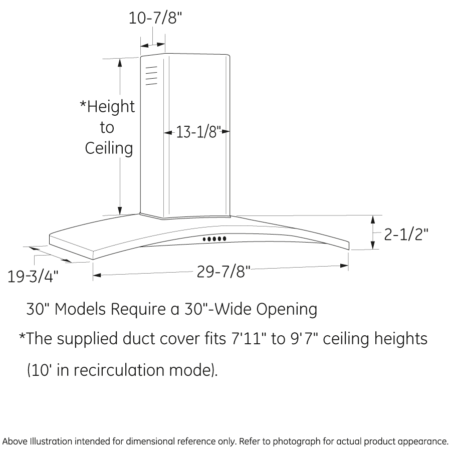 Cafe UVW7301SWSS 30" Wall-Mount Chimney Hood