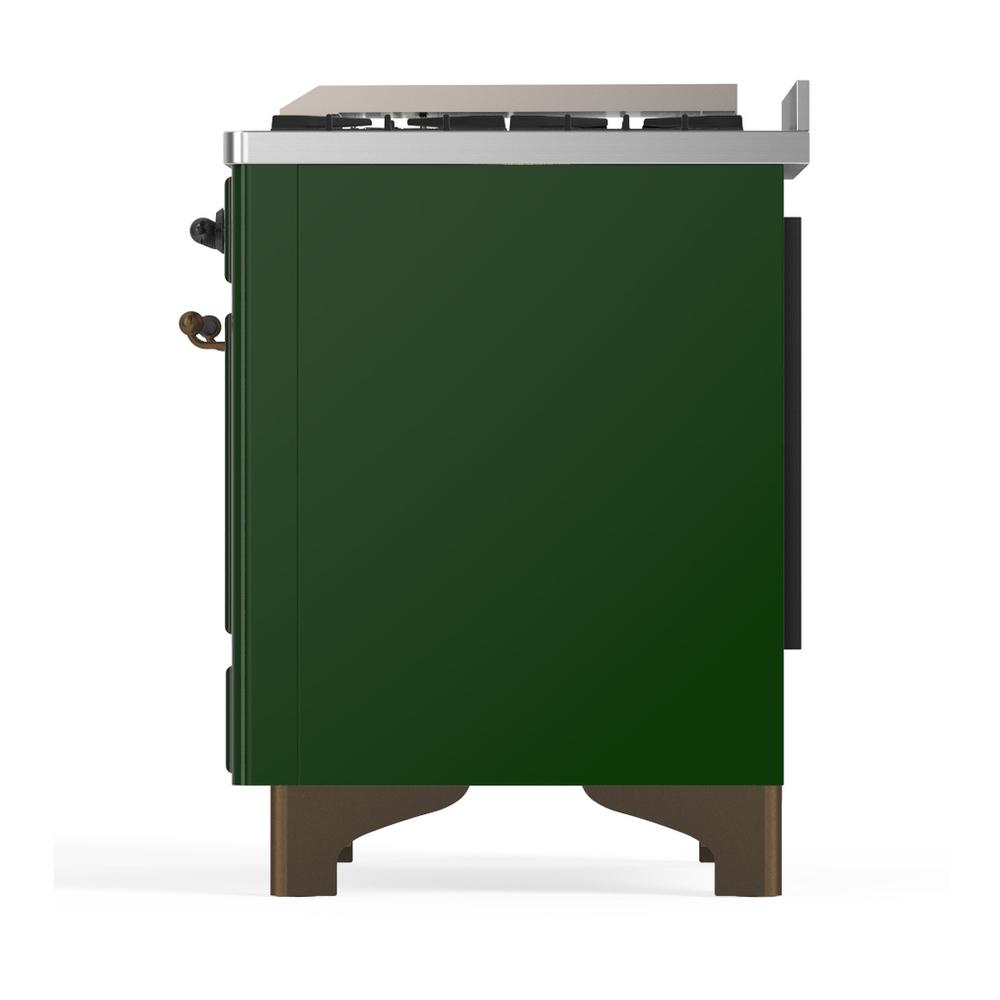 Ilve UM60FSNR3EGB Ilve Um60Fsnr3Egb Majestic Iii 60 Inch Dual Fuel Range With 7 Burners, Griddle And French Top, Dual Function Burner With Up To 25,000 Btu (Natural Gas, Triple Glass Door, Emerald Green, Burnished)