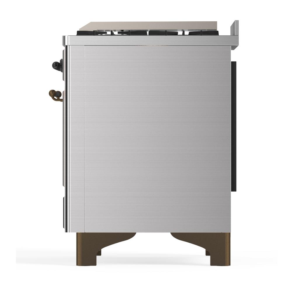 Ilve UM60FNR3SSB Ilve Um60Fnr3Ssb Majestic Iii 60 Inch Dual Fuel Range With 9 Burners And Griddle, Dual Function Burner Up To 25,000 Btu (Natural Gas, Triple Glass Door, Stainless Steel, Burnished)