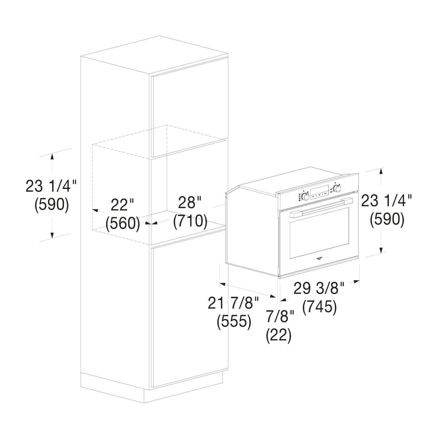 Fulgor Milano F1MSM30MB1 30" Multifunction Easy-Clean Oven