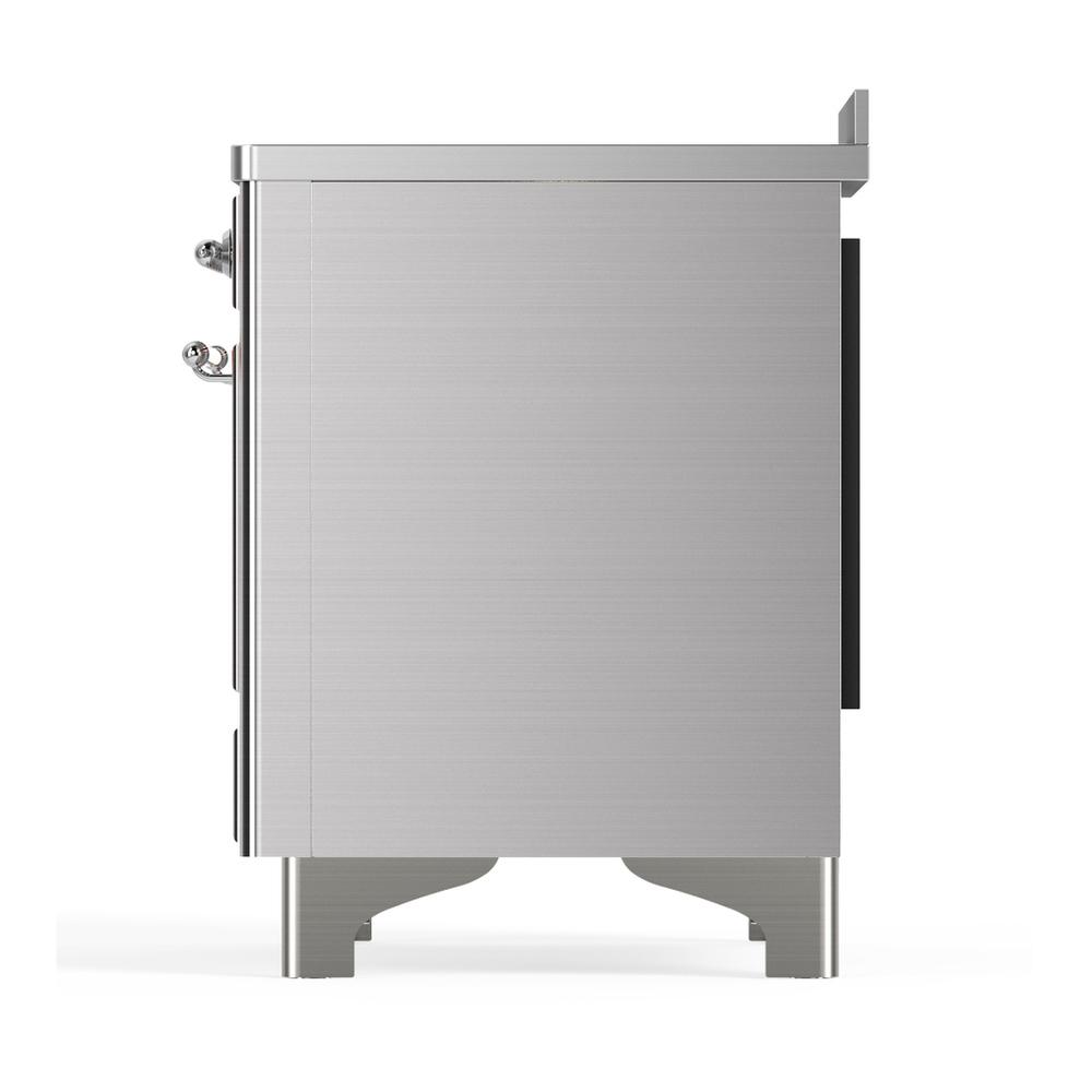 Ilve UMIB48NR3SSC Ilve Umib48Nr3Ssc Majestic Iii 48 Inch Induction Range With 6 Elements, 5.02 Cu. Ft. Total Oven Capacity (Triple Glass Door, Stainless Steel, Chrome)