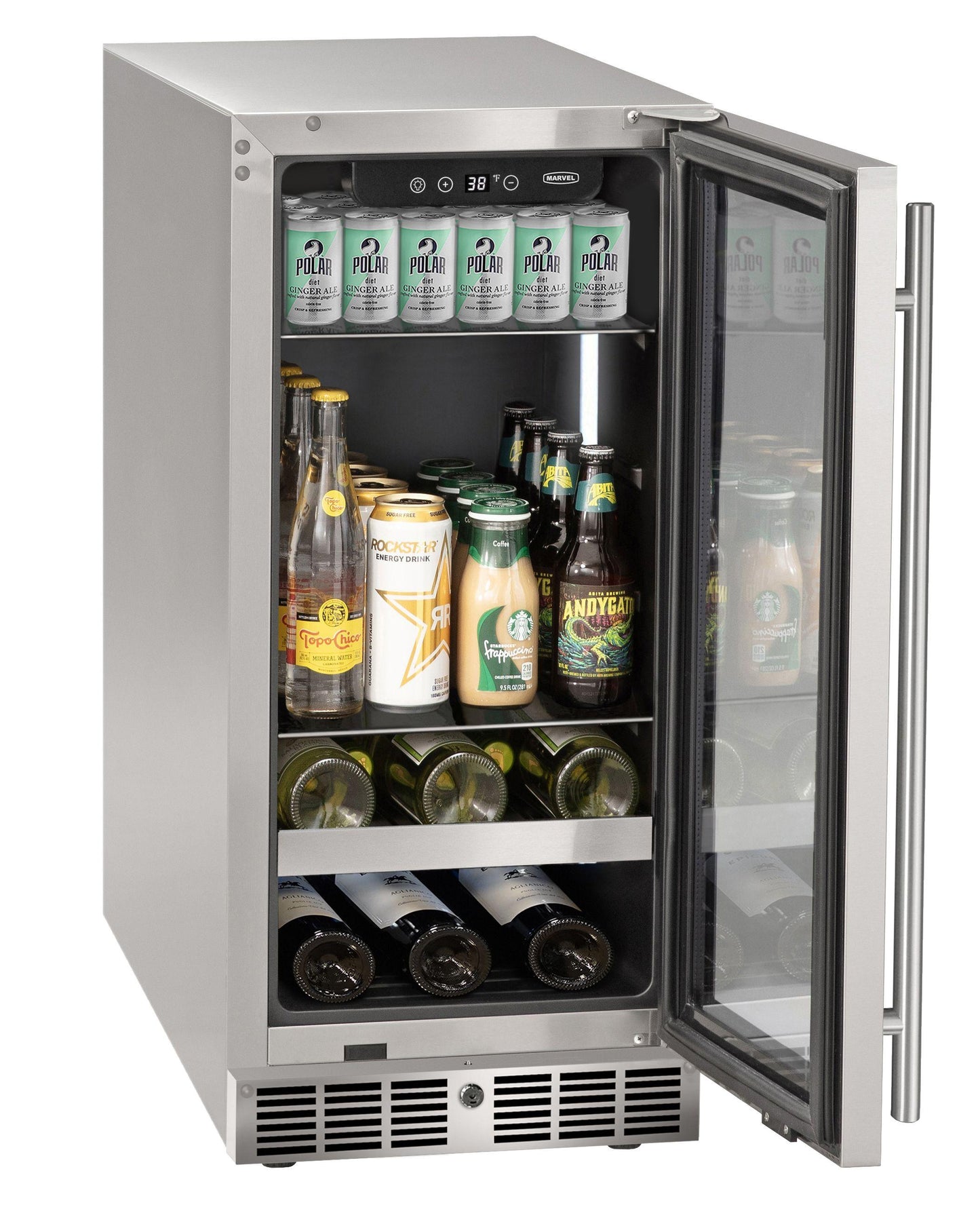 Marvel MRBV215SG31A 15 Inch Beverage Center With Door Style - Stainless Steel Frame Glass