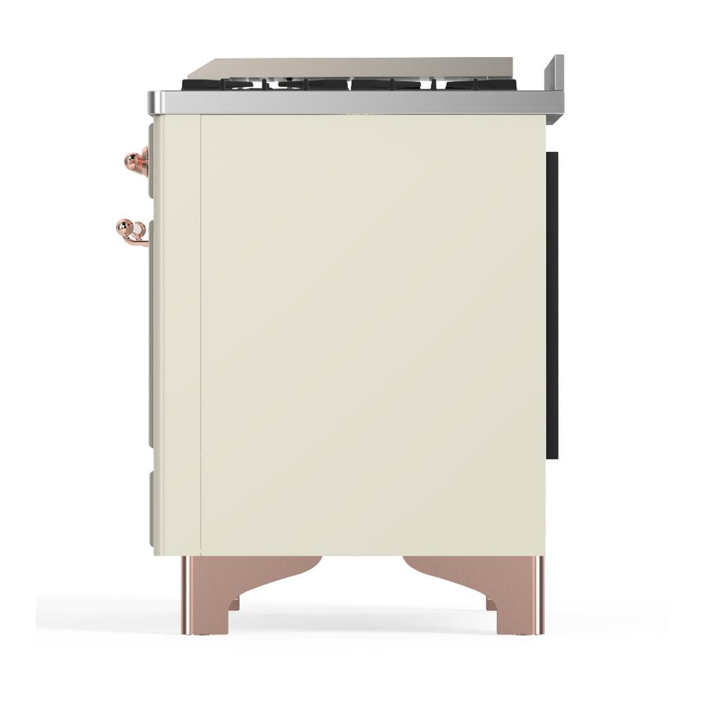 Ilve UMD40FQNR3AWP Ilve Umd40Fqnr3Awp Majestic Iii 40 Inch Dual Fuel Range With 6 Burners And Griddle, Dual Function Burner Up To 25,000 Btu (Natural Gas, Solid Door, Antique White, Copper)