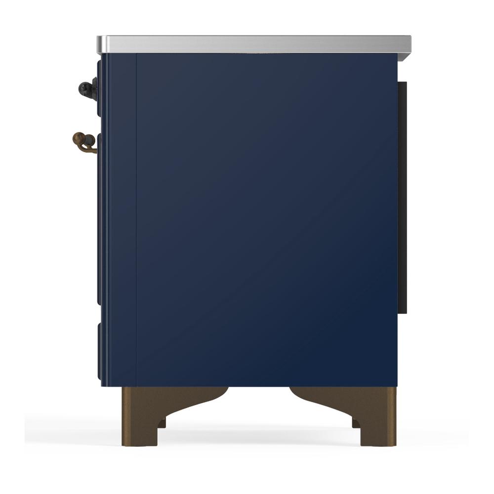 Ilve UMDIB40NR3MBB Ilve Umdib40Nr3Mbb Majestic Iii 40 Inch Induction Range With 6 Elements, 3.82 Cu. Ft. Total Oven Capacity (Triple Glass Door, Midnight Blue, Burnished)