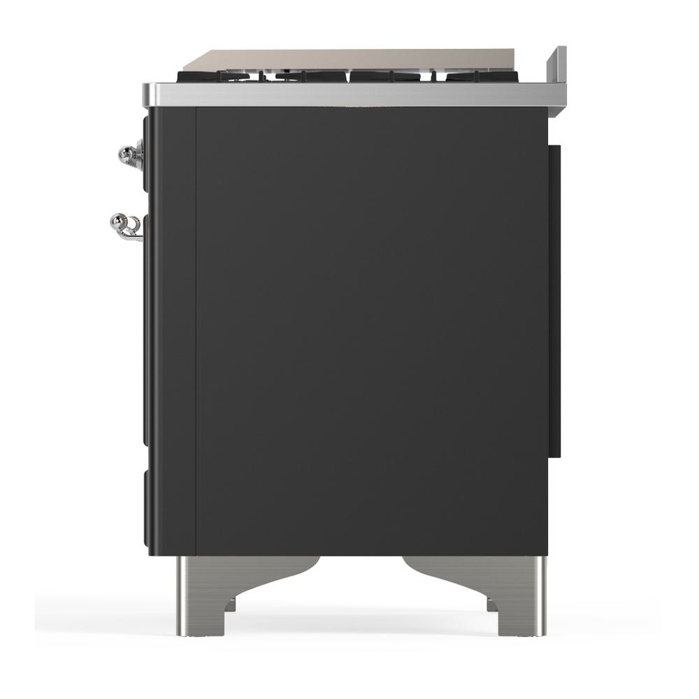 Ilve UM60FSQNR3MGC Ilve Um60Fsqnr3Mgc Majestic Iii 60 Inch Dual Fuel Range With 7 Burners, Griddle And French Top, Dual Function Burner With Up To 25,000 Btu (Natural Gas, Solid Door, Graphite Matte, Chrome)