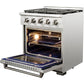 Nxr Ranges AKD3001LP 30-In. Culinary Series Professional Style Lp Gas And Electric Dual Fuel Range, Stainless Steel