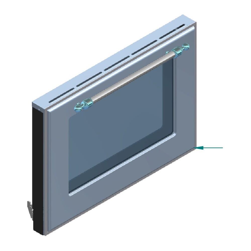 Ilve EG9626003005418 Ilve Parts Eg9626003005418 Complete Triple Glass Door Kit For Uov 76 E3 Door (Midnight Blue, Burnished Trim)