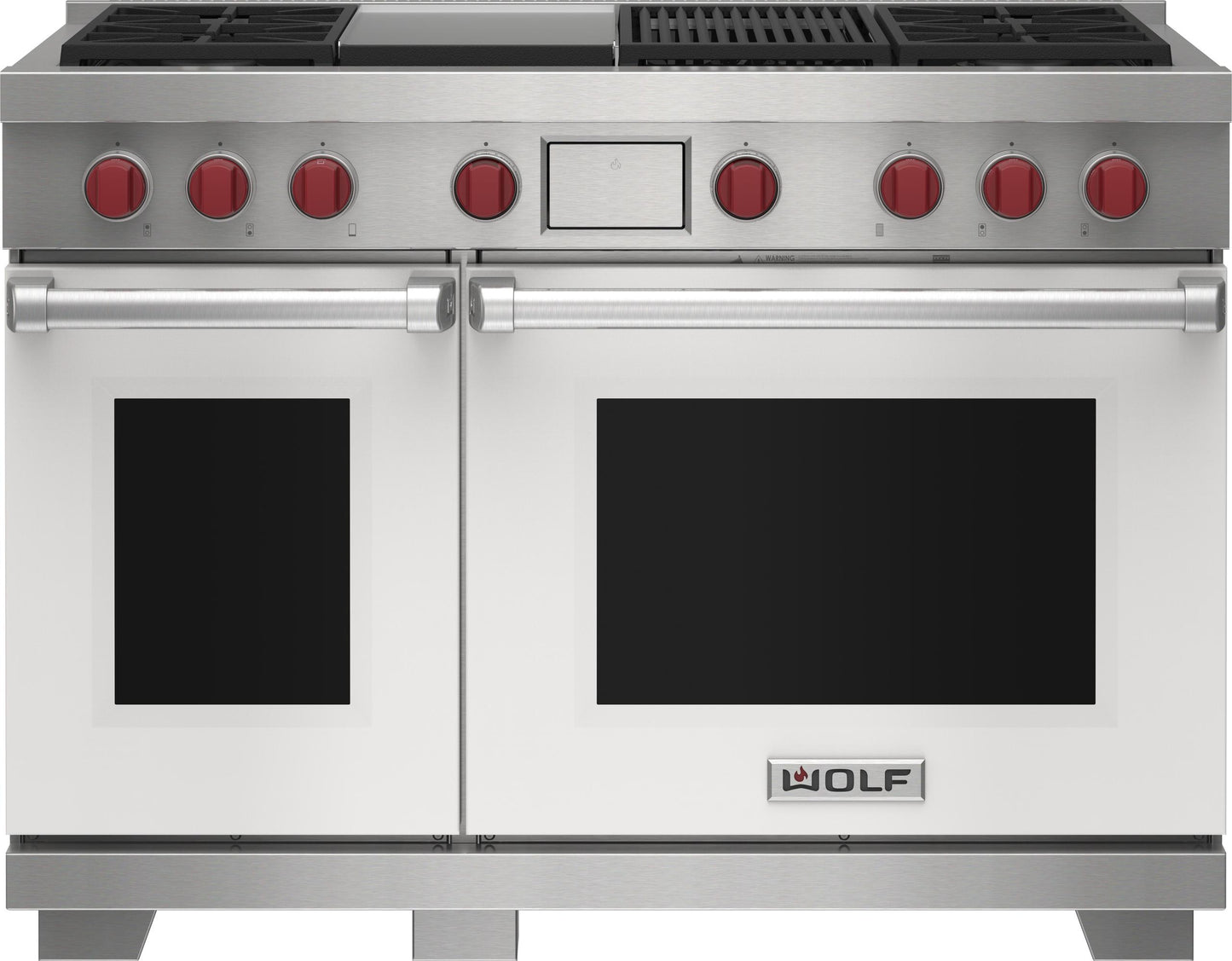 Wolf DF48450CGBKPLP 48" Dual Fuel Range - 4 Burners, Infrared Charbroiler And Infrared Griddle