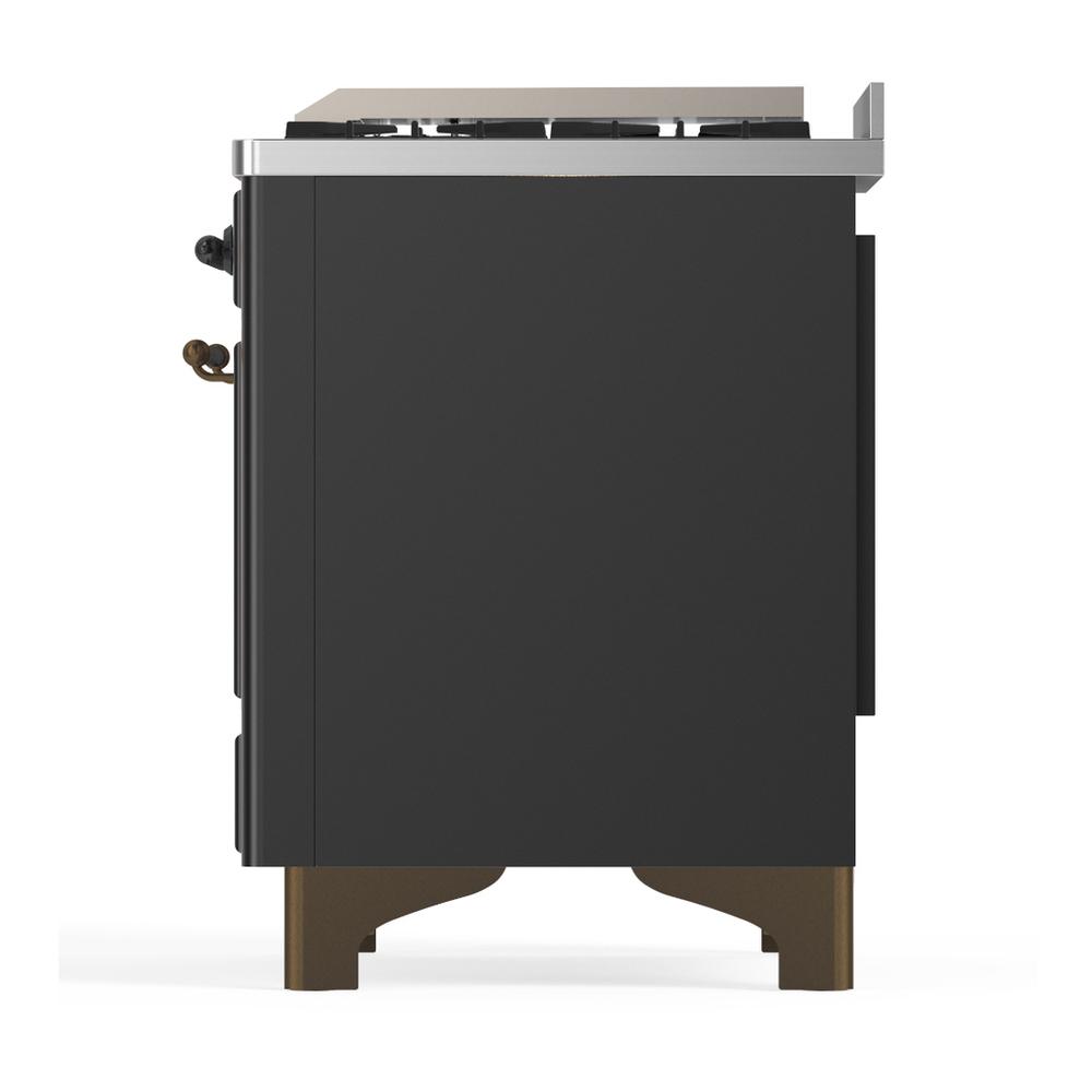 Ilve UMD40FQNR3MGBLP Ilve Umd40Fqnr3Mgblp Majestic Iii 40 Inch Dual Fuel Range With 6 Burners And Griddle, Dual Function Burner Up To 25,000 Btu (Liquid Propane, Solid Door, Graphite Matte, Burnished)