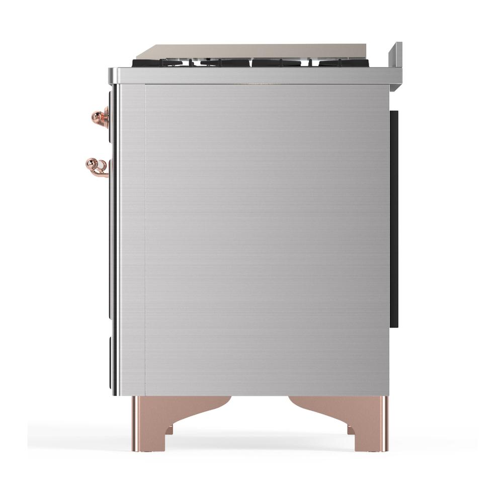 Ilve UM60FSNR3SSP Ilve Um60Fsnr3Ssp Majestic Iii 60 Inch Dual Fuel Range With 7 Burners, Griddle And French Top, Dual Function Burner With Up To 25,000 Btu (Natural Gas, Triple Glass Door, Stainless Steel, Copper)