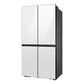 Samsung RF23DB960012AA Bespoke Counter Depth 4-Door Flex™ Refrigerator (23 Cu. Ft.) With Beverage Center™ In White Glass - (With Customizable Door Panel Colors)