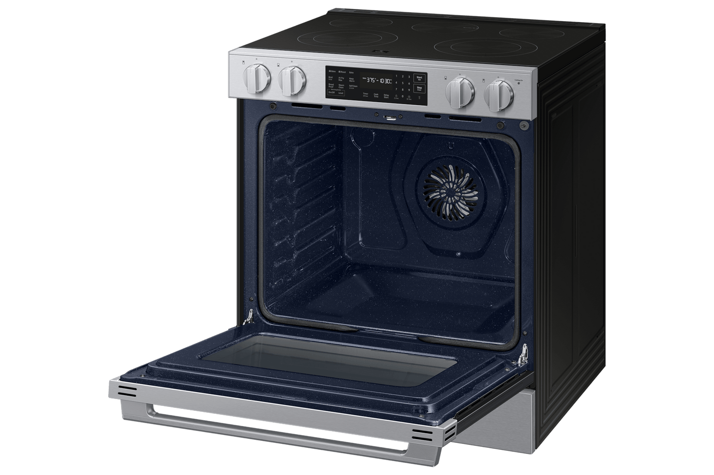 Samsung NSE70H63SR Bespoke Smart Slide-In Electric Range Pro Style Design Air Fry Max Precision Knobs