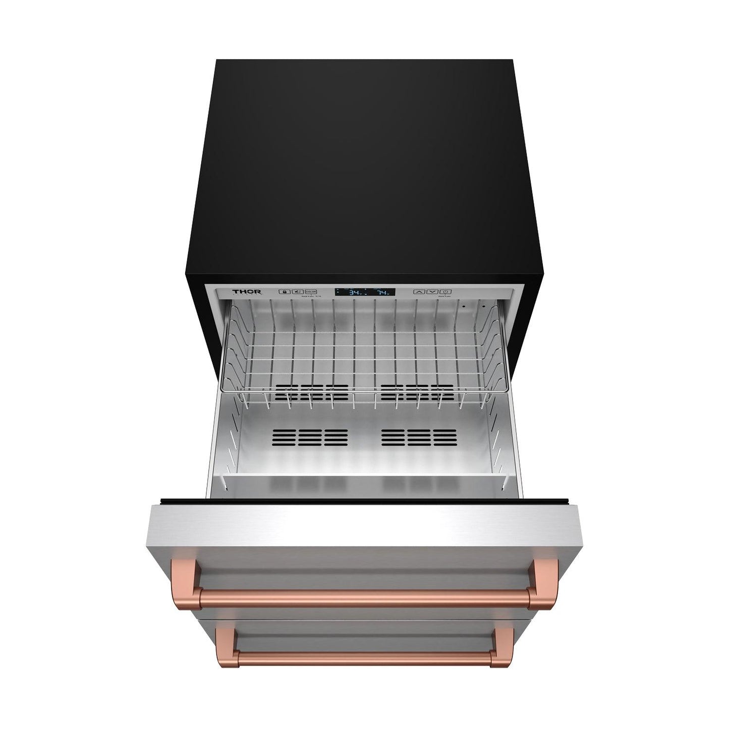 Thor Kitchen RF24URSG 24 Inch Undercounter Built-In Or Freestanding Drawer Refrigerator - Stainless Steel/Rose Gold Gordon Ramsay Series