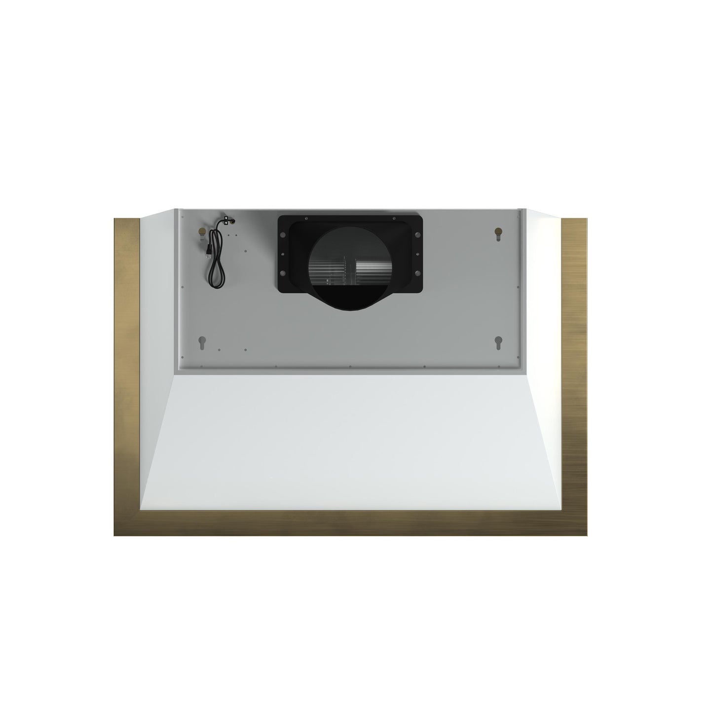 Forno FRHWM507836WHT Forno Vittorio 36-Inch Wall Mount Range Hood, White With Antique Brass Trim, 424 Cfm Airflow, Dishwasher-Safe Baffle Filters, Remote Control, 3-Speed Fan, Bright Led Lighting.