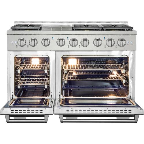 Nxr Ranges AKD4807 48-In. Culinary Series Professional Style Gas And Electric Dual Fuel Range, Stainless Steel