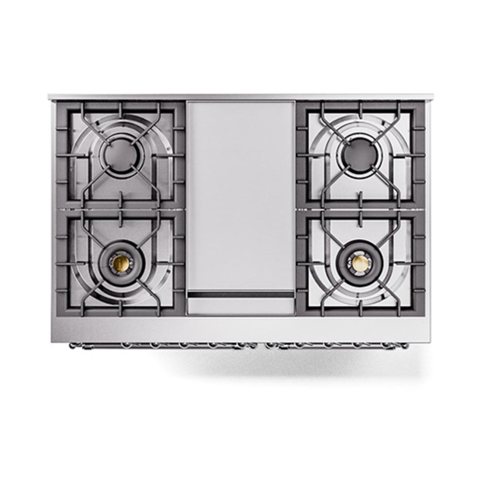 Ilve UND40FQNMPBKC Ilve Und40Fqnmpbkc Nostalgie Ii Noblesse 40" Dual Fuel Range (Natural Gas, Solid Door, Glossy Black, Chrome)