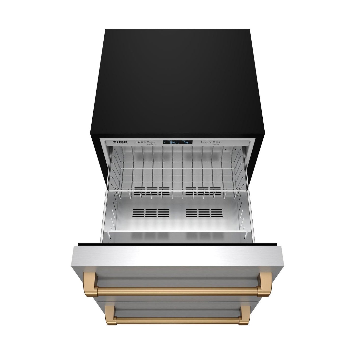 Thor Kitchen RF24UBRZ 24 Inch Undercounter Built-In Or Freestanding Drawer Refrigerator - Stainless Steel/Bronze Gordon Ramsay Series