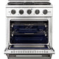 Nxr Ranges AKD3001 30-In. Culinary Series Professional Style Gas And Electric Dual Fuel Range, Stainless Steel