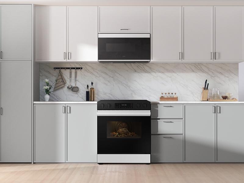 Samsung NSE6DB830012 Bespoke 6.3 Cu. Ft. Smart Slide-In Electric Range With Air Fry & Precision Knobs In White Glass
