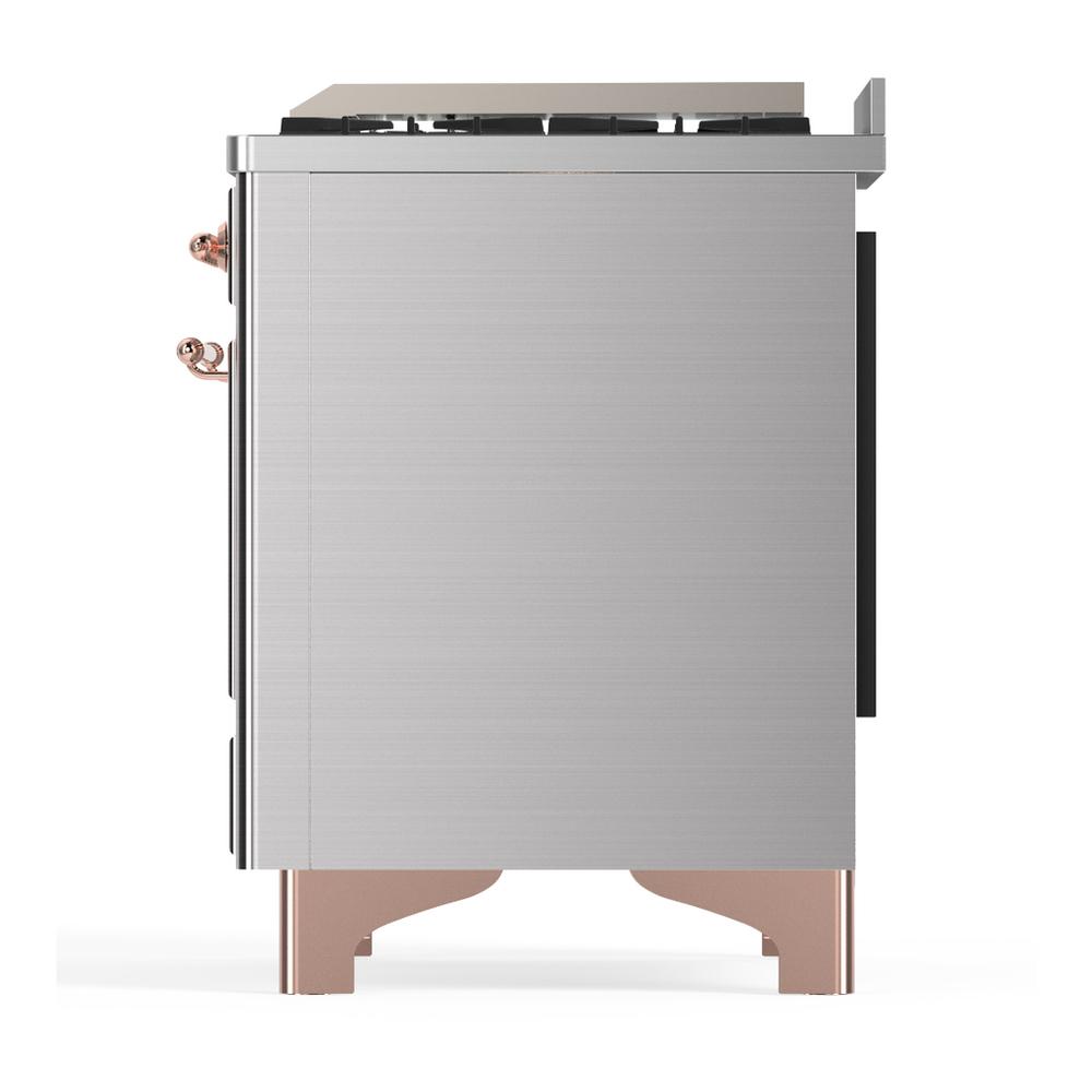 Ilve UMD40FQNR3SSPLP Ilve Umd40Fqnr3Ssplp Majestic Iii 40 Inch Dual Fuel Range With 6 Burners And Griddle, Dual Function Burner Up To 25,000 Btu (Liquid Propane, Solid Door, Stainless Steel, Copper)