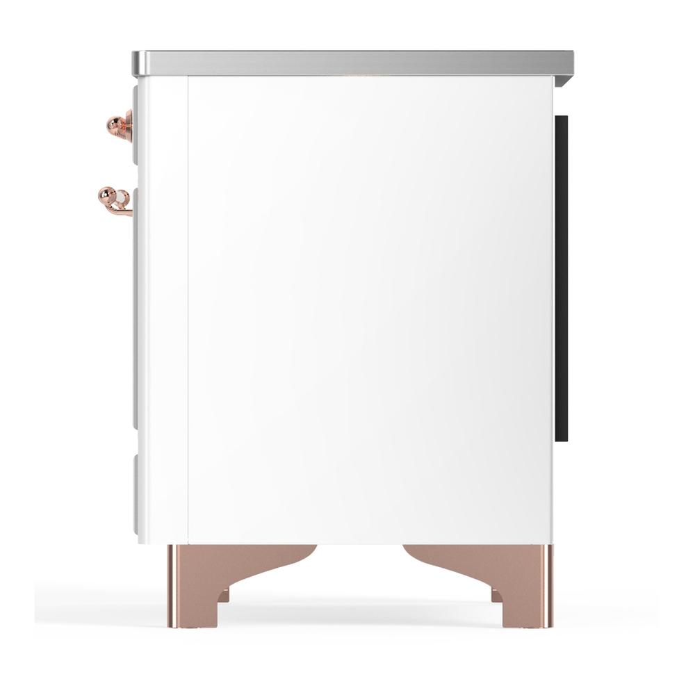 Ilve UMDIB40NR3WHP Ilve Umdib40Nr3Whp Majestic Iii 40 Inch Induction Range With 6 Elements, 3.82 Cu. Ft. Total Oven Capacity (Triple Glass Door, White, Copper)