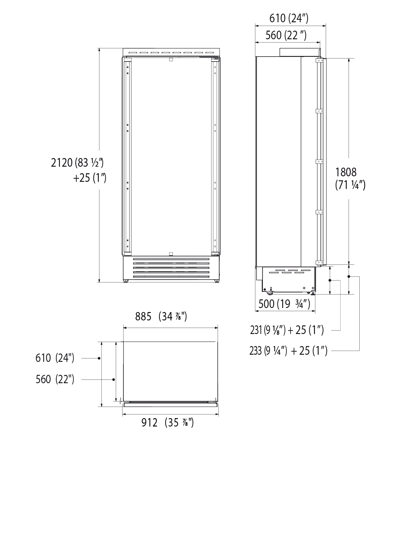 Fulgor Milano F7IFC36O1R Built-In Freezer 36"