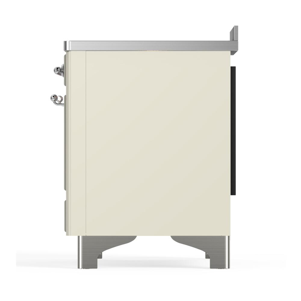 Ilve UMIB48NR3AWC Ilve Umib48Nr3Awc Majestic Iii 48 Inch Induction Range With 6 Elements, 5.02 Cu. Ft. Total Oven Capacity (Triple Glass Door, Antique White, Chrome)