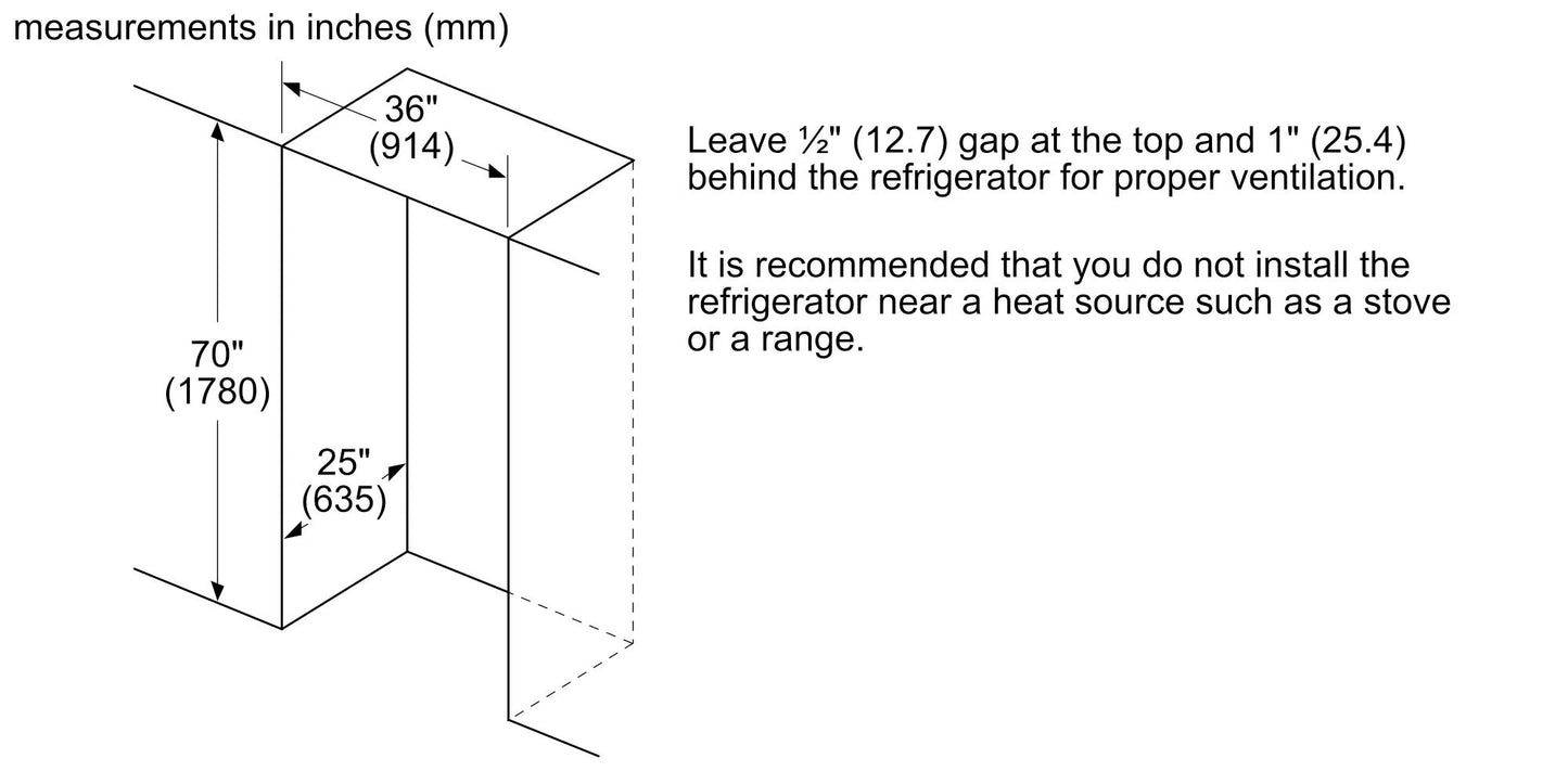 Bosch B36CD10ENS 100 Series French Door Bottom Mount Refrigerator 36" Stainless Steel (With Anti-Fingerprint), Total No Frost