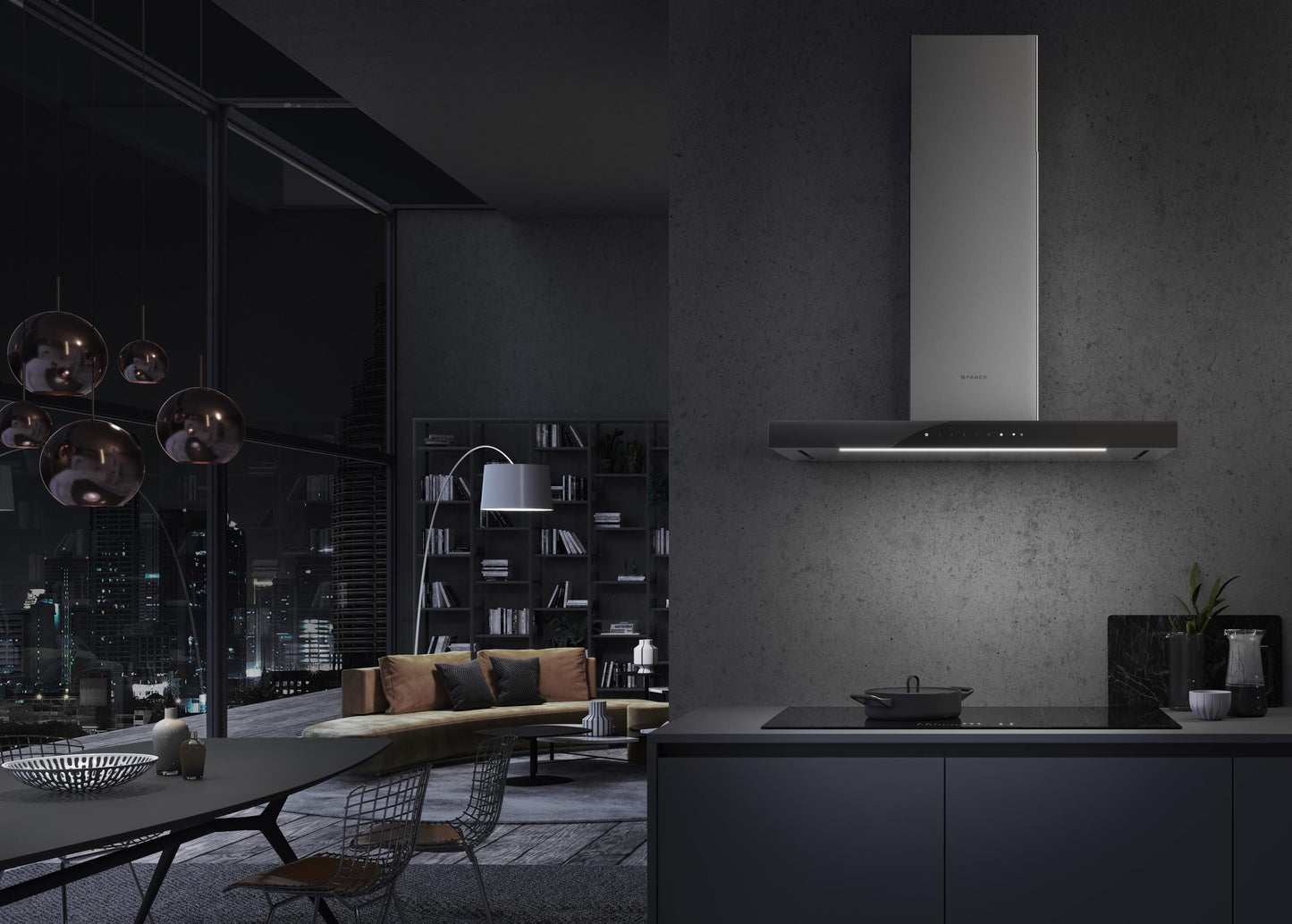 Faber STSP36SSV Stilo Suprema 36 Bk Glass / Ss, Vam - 600/395/295