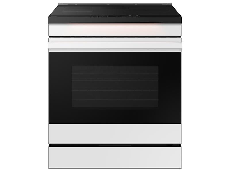 Samsung NSI6DB950012 Bespoke 6.3 Cu. Ft. Smart Slide-In Induction Range With Ambient Edge Lighting™ & Air Sous Vide In White Glass