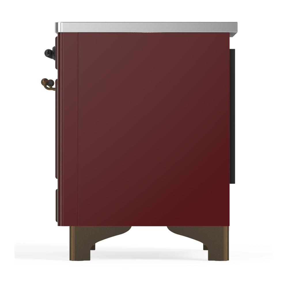 Ilve UMDIB40QNR3BUB Ilve Umdib40Qnr3Bub Majestic Iii 40 Inch Induction Range With 6 Elements, 3.82 Cu. Ft. Total Oven Capacity (Solid Door, Burgundy, Burnished)