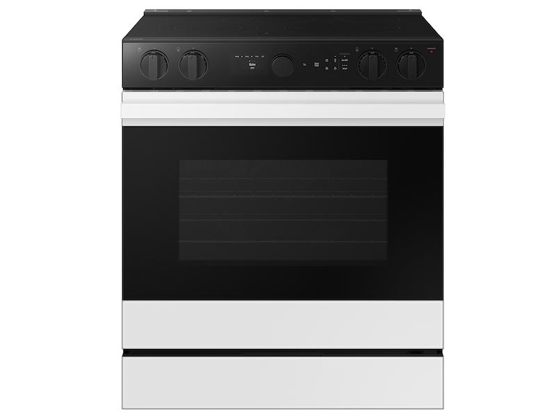 Samsung NSE6DB850012 Bespoke 6.3 Cu. Ft. Smart Slide-In Electric Range With Air Sous Vide & Air Fry In White Glass