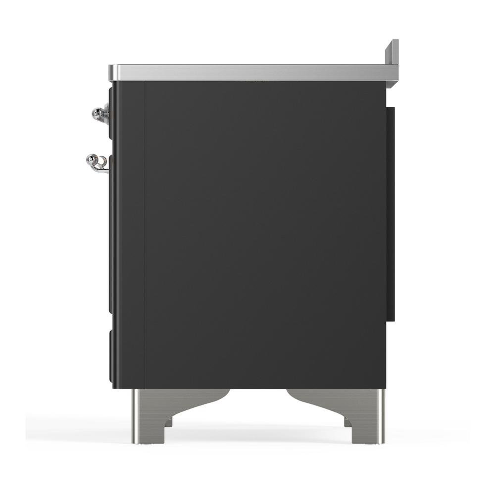 Ilve UMIB48NR3MGC Ilve Umib48Nr3Mgc Majestic Iii 48 Inch Induction Range With 6 Elements, 5.02 Cu. Ft. Total Oven Capacity (Triple Glass Door, Graphite Matte, Chrome)