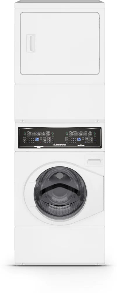 Speed Queen SF7007WE Sf7 Stacked White Washer - Electric Dryer With Pet Plus Sanitize Fast Cycle Times 5-Year Warranty