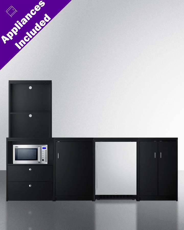 Summit CWSUITE95R 95" Wide Casework Suite With Refrigerator And Microwave, Ada Height