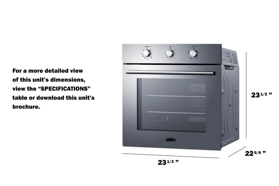 Summit SGW244SSLP 24" Wide Lp Gas Wall Oven