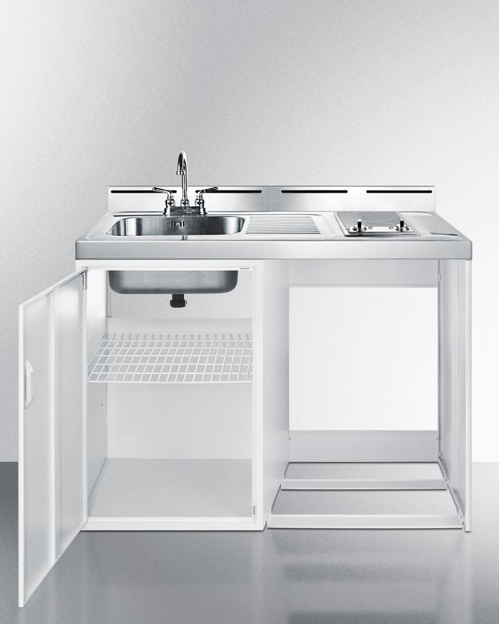 Summit C48ELGLASSNR 48" Wide All-In-One Kitchenette (Refrigerator Not Included)