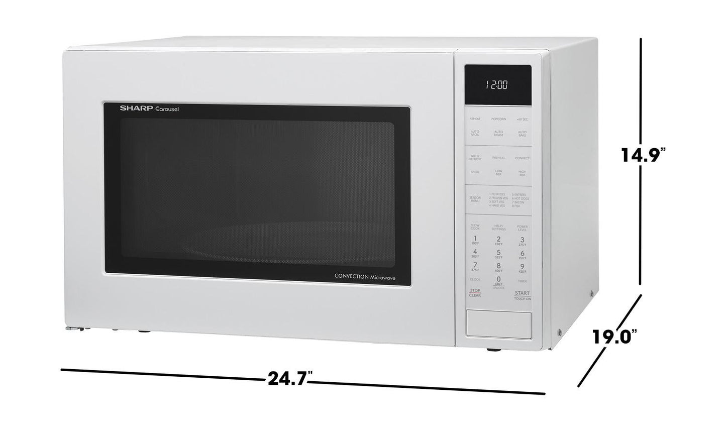 Sharp SMC1585KW Sharp 1.5 Cu. Ft. 900W White Convection Countertop Microwave Oven