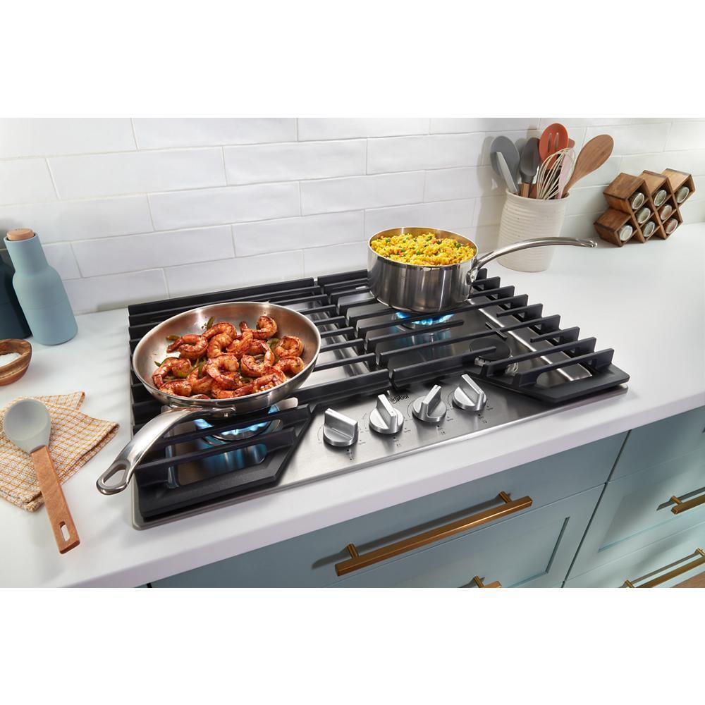Whirlpool WCGK5030PS 30-Inch Gas Cooktop With Ez-2-Lift&#8482; Hinged Cast-Iron Grates
