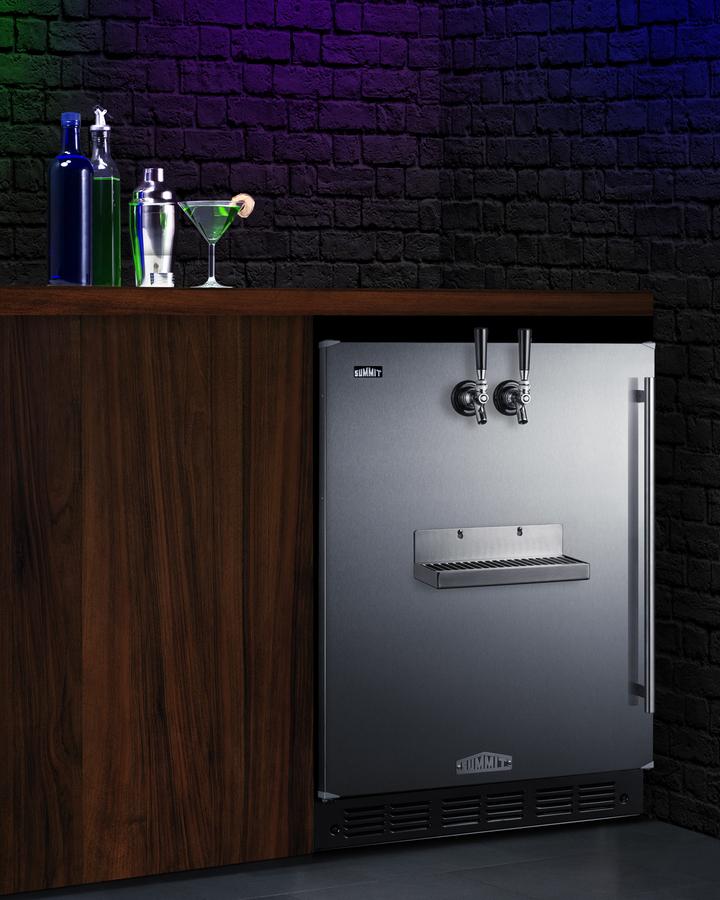 Summit SBC7BRSFRTPADALHD 24" Wide Front Tap Built-In Beer Kegerator, Ada-Compliant