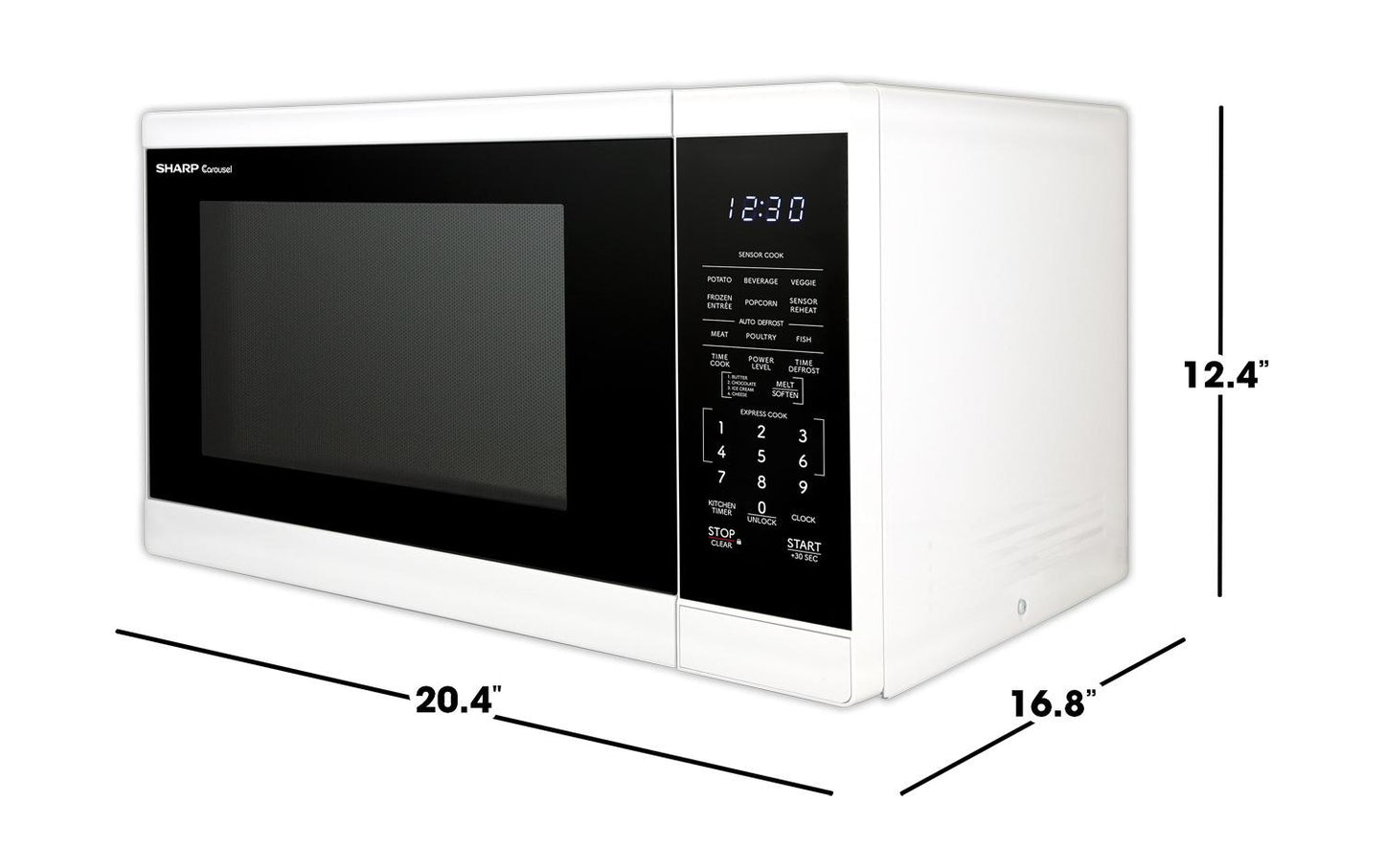 Sharp SMC1461KW Sharp 1.4 Cu. Ft. 1100W White Countertop Microwave Oven