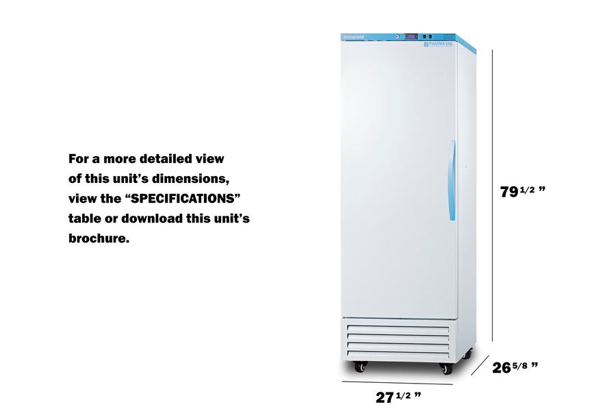 Summit AFS17PVDL2BLHD 14.83 Cu. Ft. Upright Vaccine All-Freezer