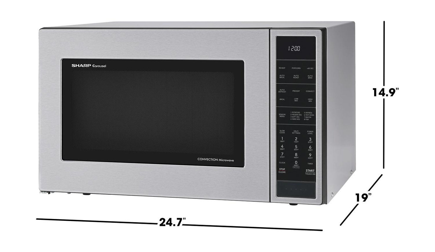 Sharp SMC1585KS Sharp 1.5 Cu. Ft. 900W Stainless Steel Convection Countertop Microwave Oven