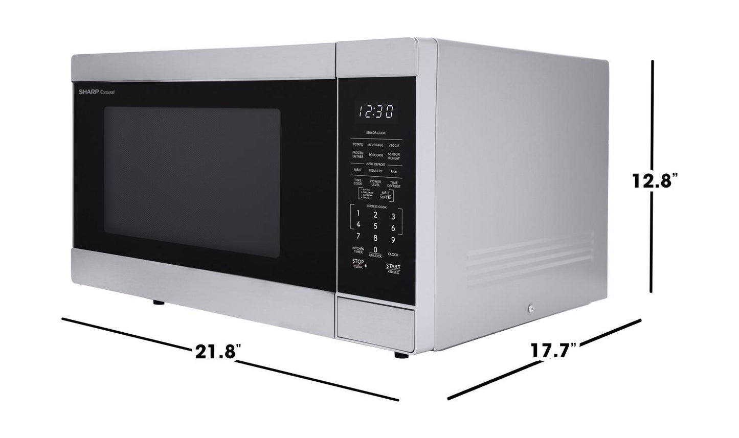Sharp SMC1662KS Sharp 1.6 Cu. Ft. 1100W Stainless Steel Countertop Microwave Oven
